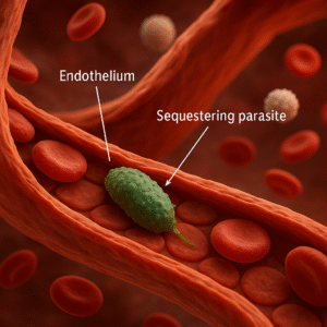 Parasite Hiding in Blood Vessel Lining
