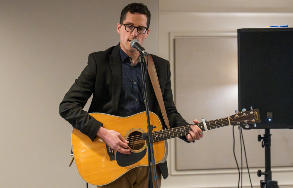 Jesse Ruben performing Monster on guitar