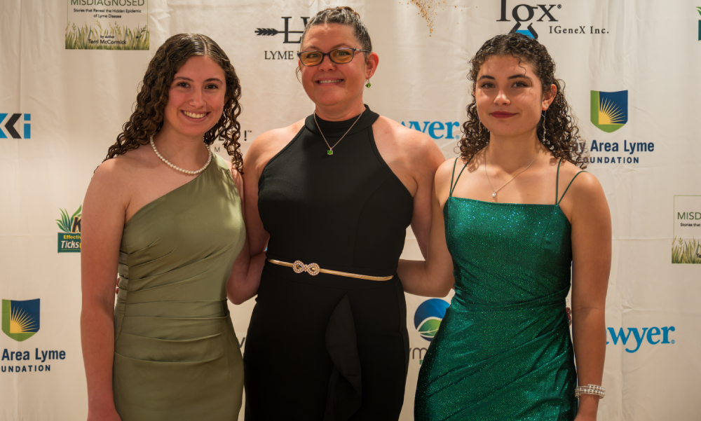 Sharon Ibanez with her daughters at the Lyme Warrior gala