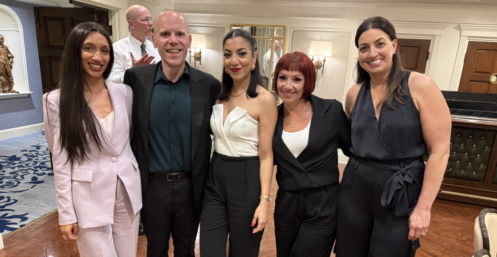 Matt Sabatello and Rich Johannesen from Tick Boot Camp with friends at the Lyme Warrior gala