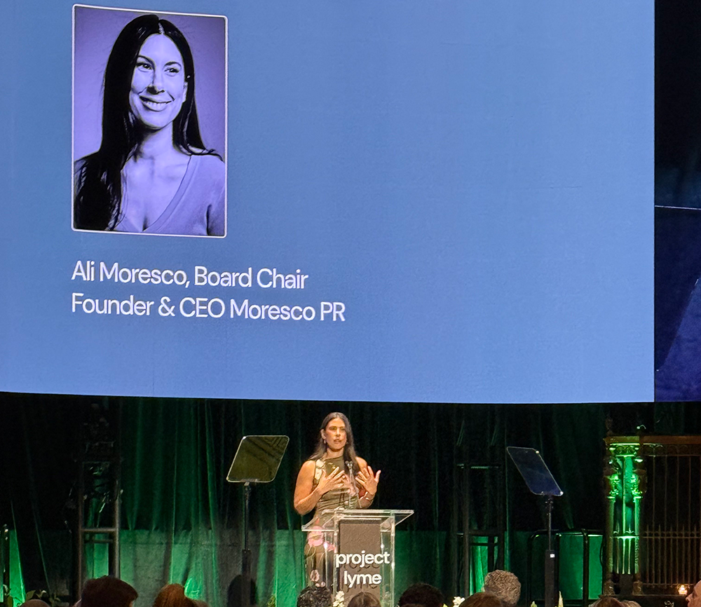 Project Lyme 10th Anniversary Gala Brings Lyme Disease Researchers, Doctors, Advocates and Patients Together in NYC 10 Project Lyme Board Chair and Lyme disease advocate Ali Moresco speaks at the 10th Anniversary Gala