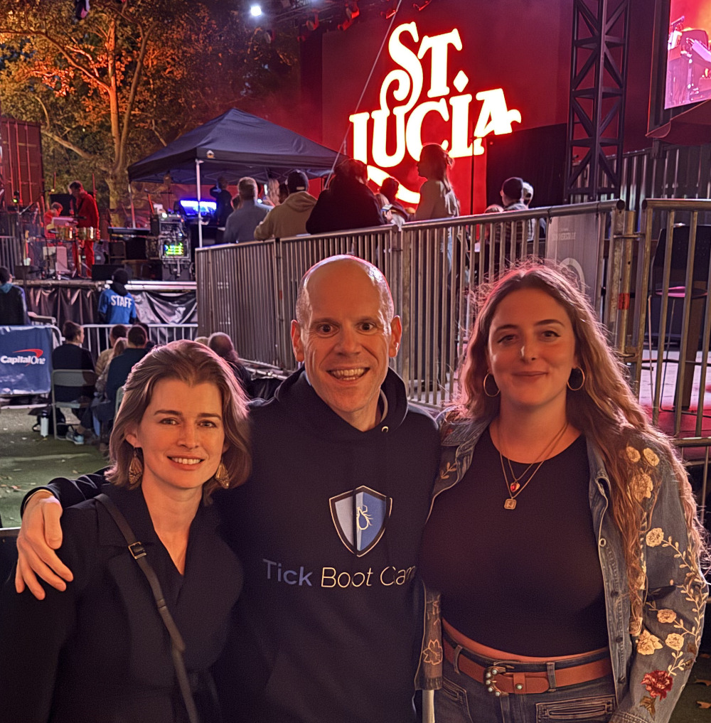 Music for Action Brings Lyme Disease Awareness to Central Park with Young the Giant & St. Lucia 13 Tick Boot Camp co-founder Matt Sabatello, The Quiet Epidemic filmmaker Lindsay Keys, and Lyme disease advocate Kerri Ciullo at Music for Action in Central Park