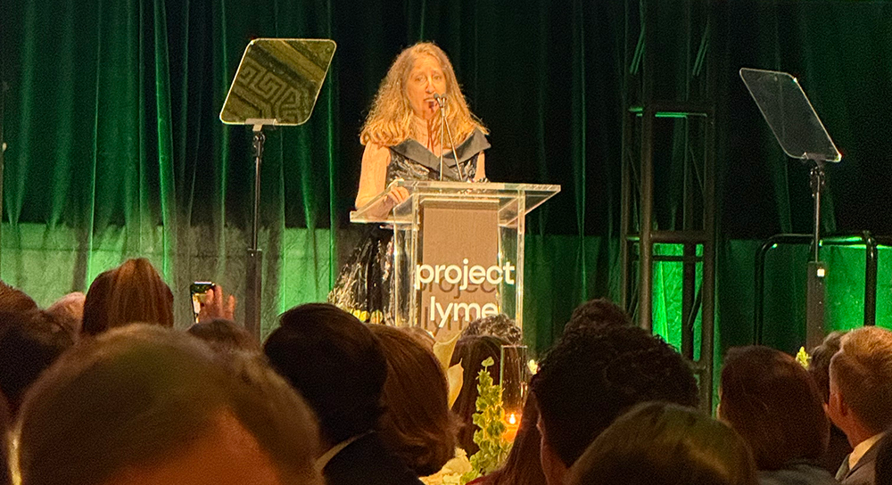 Project Lyme 10th Anniversary Gala Brings Lyme Disease Researchers, Doctors, Advocates and Patients Together in NYC 5 MIT Lyme disease researcher Dr. Michal Mikki Tal speaks at the Project Lyme 10th Anniversary Gala