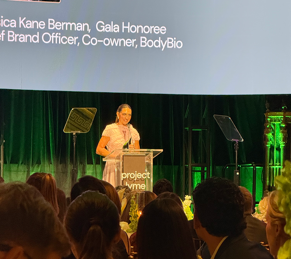 Project Lyme 10th Anniversary Gala Brings Lyme Disease Researchers, Doctors, Advocates and Patients Together in NYC 8 Jessica Kane Berman of BodyBio speaks at the Project Lyme 10th Anniversary Gala