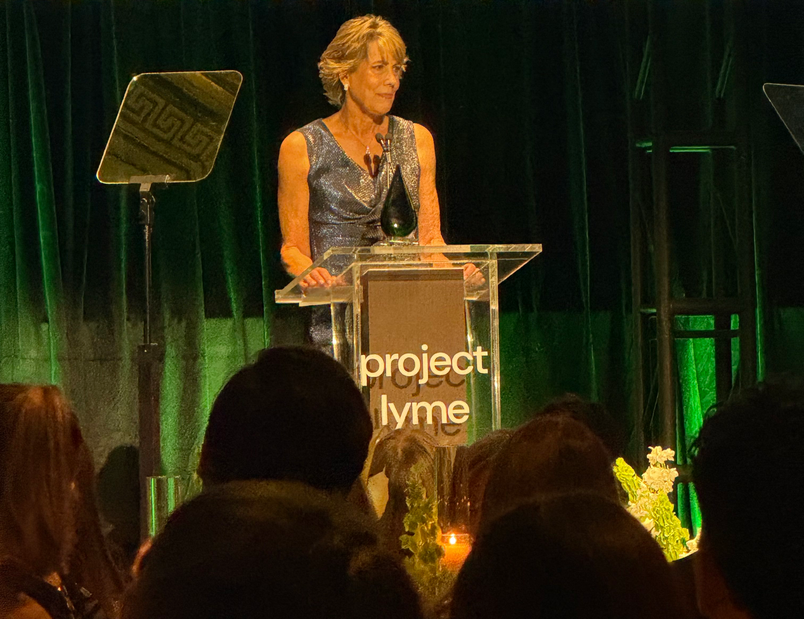 Project Lyme 10th Anniversary Gala Brings Lyme Disease Researchers, Doctors, Advocates and Patients Together in NYC 3 Phyllis Bedford of LymeLight Foundation speaks at the Project Lyme 10th Anniversary Gala