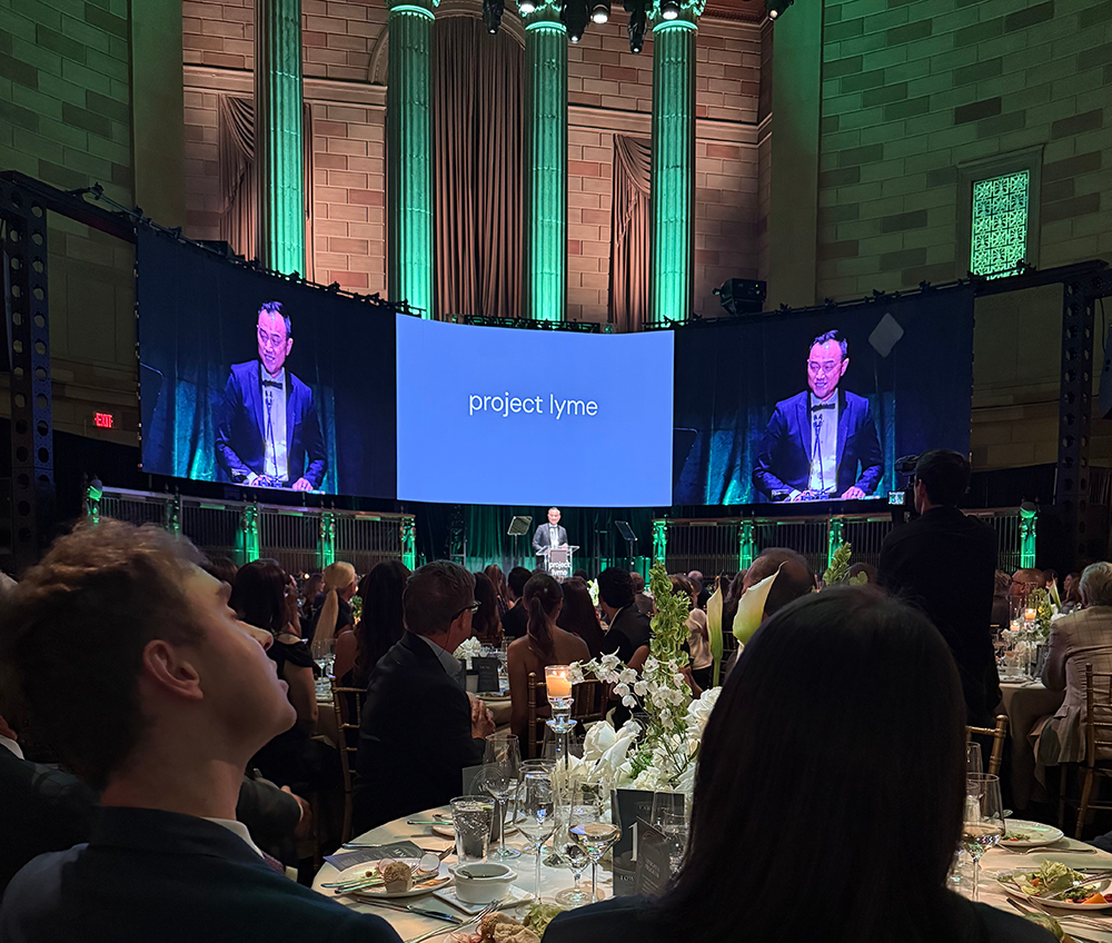 Project Lyme 10th Anniversary Gala Brings Lyme Disease Researchers, Doctors, Advocates and Patients Together in NYC 2 Speaker addresses guests during the Project Lyme 10th Anniversary Gala at Gotham Hall