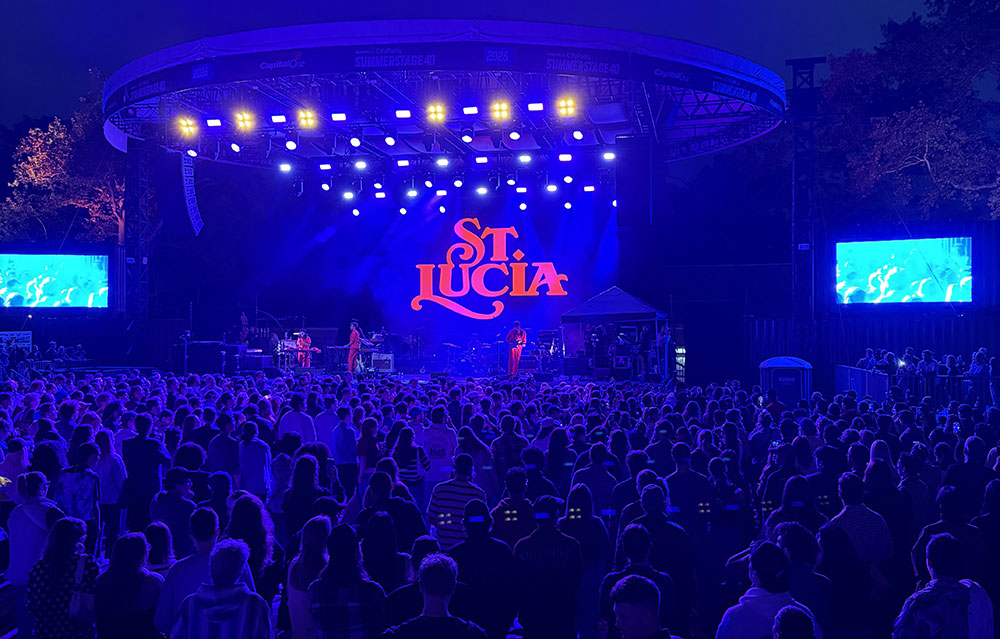 Music for Action Brings Lyme Disease Awareness to Central Park with Young the Giant & St. Lucia 3 Wide view of St. Lucia performing onstage with the audience at the Music for Action concert in Central Park