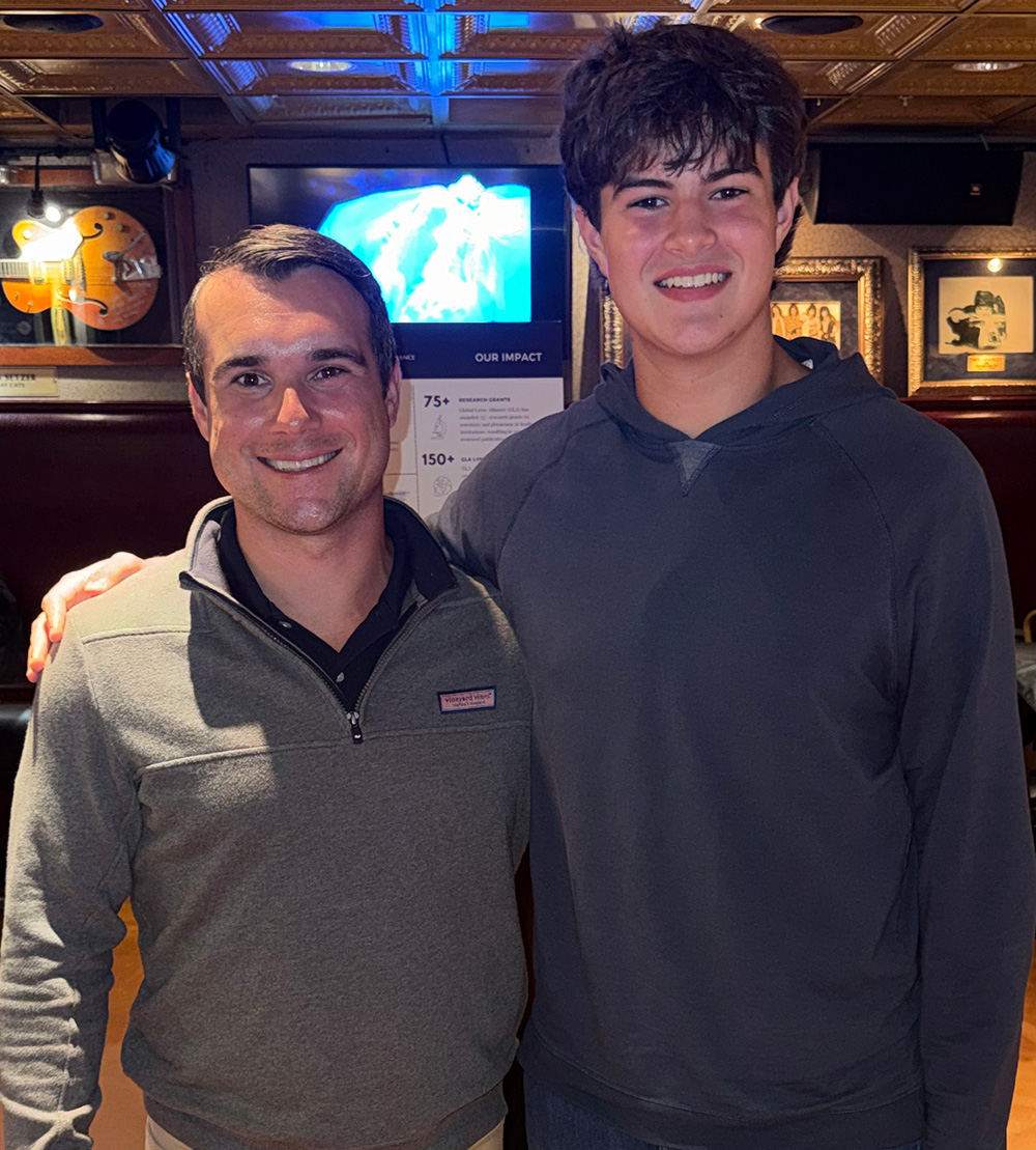 Global Lyme Alliance Junior Board member with Whitman Spires during GLA First Round