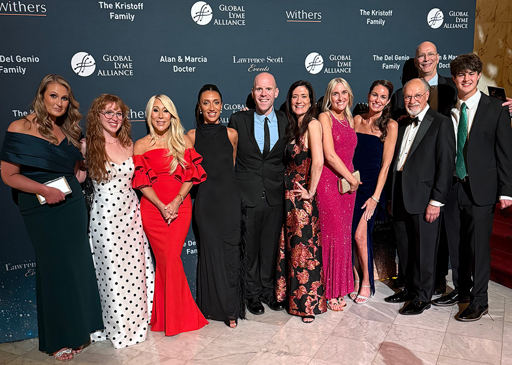 2026 Global Lyme Alliance Gala Brings Lyme Disease Community Together in New York City 10 Kelley Higney Sophia Denison Lori Greiner Monica Cipriani Matt Sabatello Kristen Harris Christina Kovacs Hannah Spires Lyme doctor Rich Johannesen and Whitman Spires at the 2026 Global Lyme Alliance Gala