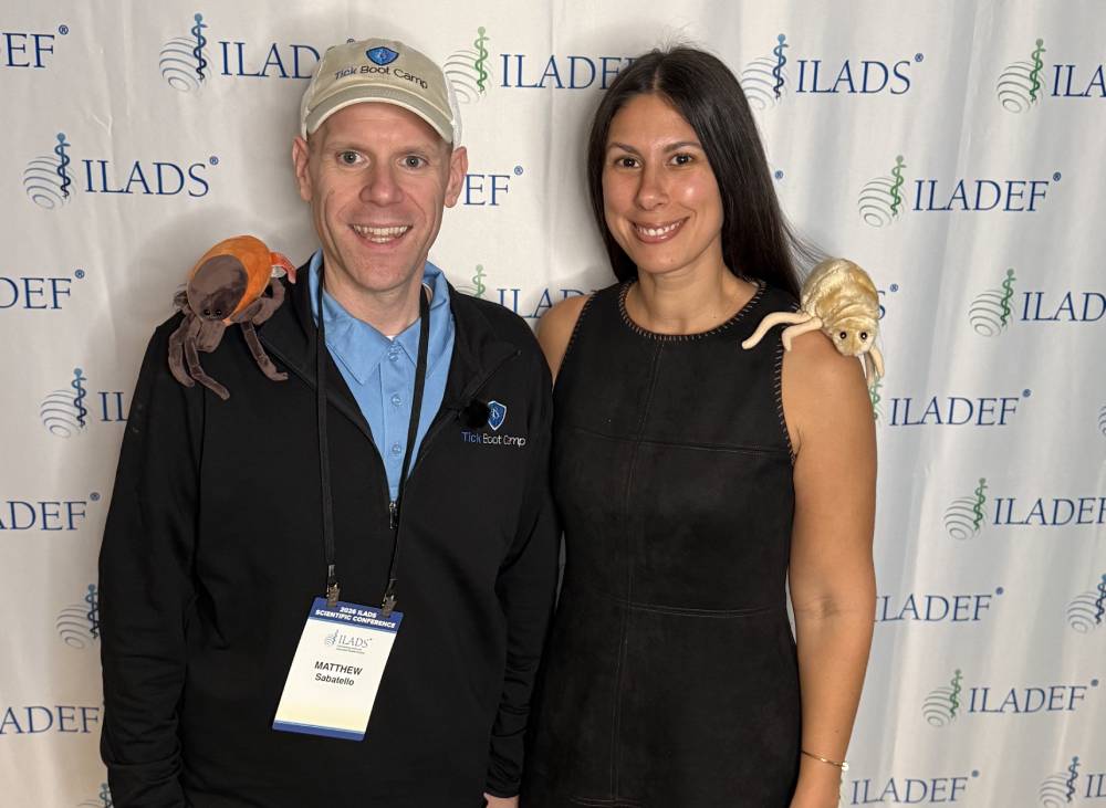 Tick Boot Camp at ILADS 2026: Official Podcast & Gala Emcees 22 Tick Boot Camp co-founder Matt Sabatello and Ali Moresco at ILADS 2026.