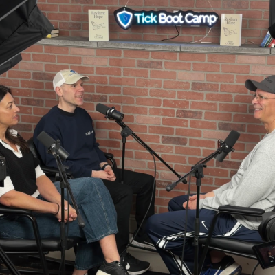 Nicole O'Donnel, Matt Sabatello, and Rich Johannesen recording a live podcast interview in-studio