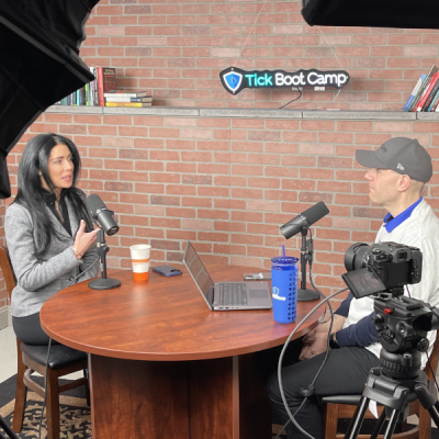 Somer DelSignore and Matt Sabatello Recording Podcast